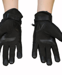 Rękawice tekstylno skórzane z MESH Rebelhorn model GAP kolor czarne