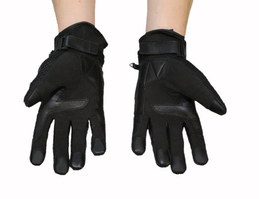 Rękawice tekstylno skórzane z MESH Rebelhorn model GAP kolor czarne
