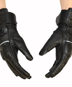 Rękawice skórzane motocyklowe Prospeed model 40086 z HIPORA kolor czarne